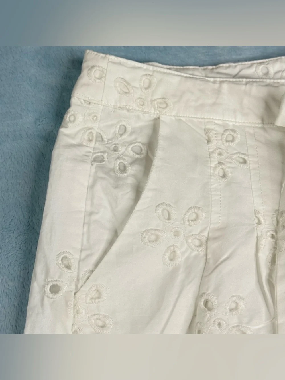 Anthropologie En Saison Women's Marina Cotton Eyelet Shorts Size M New